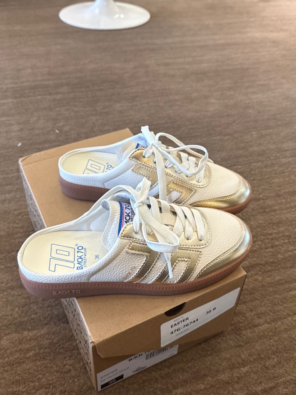 Back 70 EASTER in METALLIC GOLD Backless Sneakers